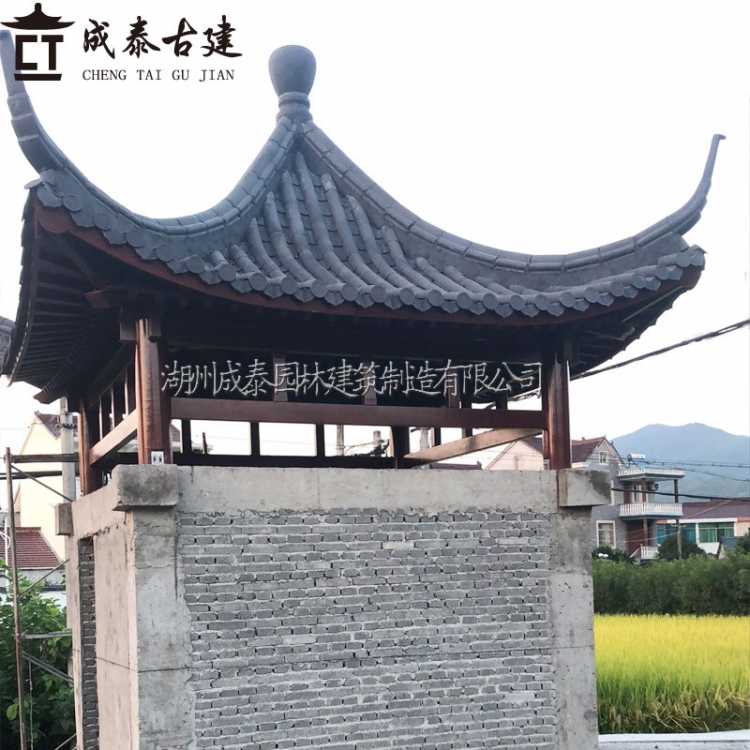 仿古四角木亭子